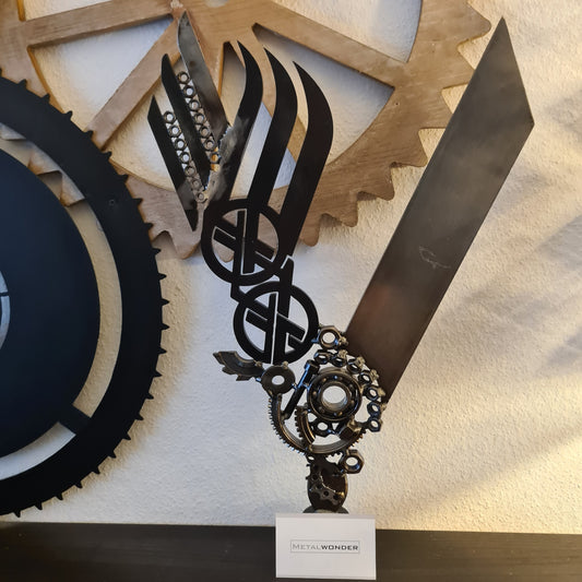 Steampunk Viking Logo auf Standfuß